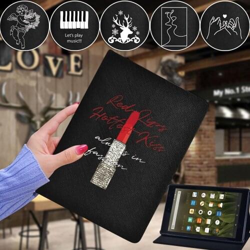 For Amazon HD 8 Plus 2020/Fire HD 8 6th 7th 8th 10th/Fire 7 5th 7th 9th/HD 10 5th 7th 9th Pu Leather Tablet Cover Case+Stylus