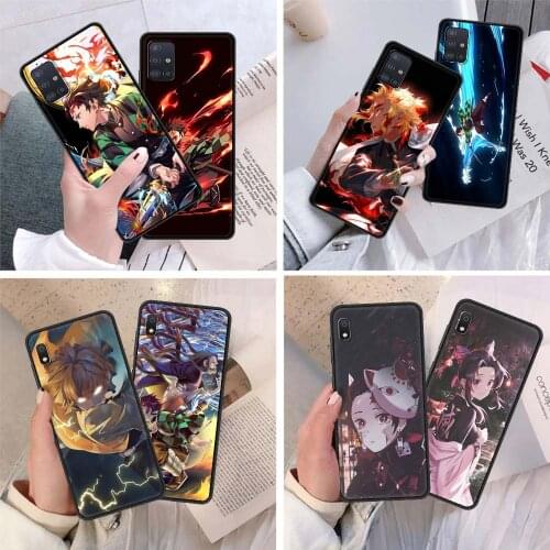 Anime Demon Slayer Kimetsu No Yaiba Case For Samsung Galaxy A51 A71 A21s A31 A12 A72 5G A21 EU A52 4G A41 A11 Black Phone Coque
