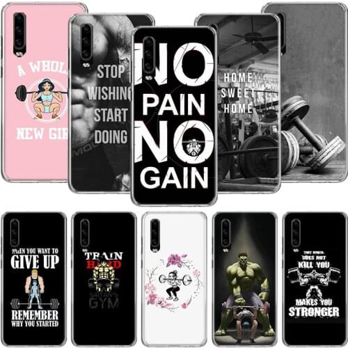 Bodybuilding Gym Fitness Phone Case For Huawei P30 P40 P20 P10 Mate 20 10 30 Lite Pro P Smart Z Plus Printing Cover Coque Shell