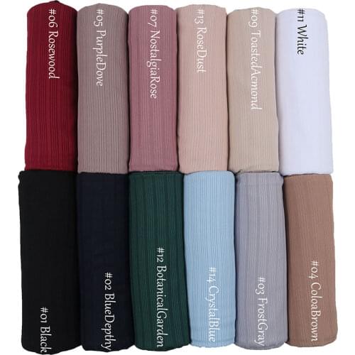 Roma lined plain stretchy ribbed jersey hijab Hijabs Long Muslim women Shawls Wraps Solid Color