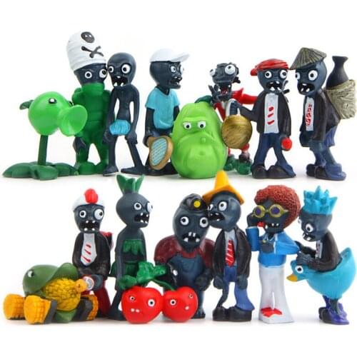 16pcs/lot Plants vs Zombies Action Figures Toys PVZ Plants and Zombies PVC Figure Collection Model Toy Kids Children Gift
