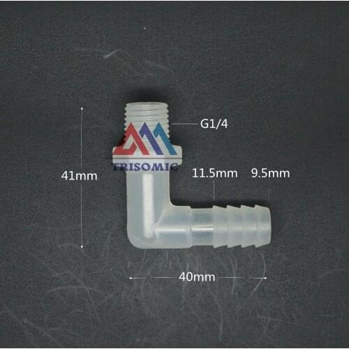 9.5mm*G1/4 Elbow screw thread type Connector Tube Joiner Material PP Plastic Fitting Tank Airline acid and alkali resistant