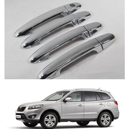 For Hyundai Santa Fe 2007 2008 2009 2010 2011 2012 CHROME CAR DOOR HANDLE COVER TRIM MOLDING Free Drop Shipping