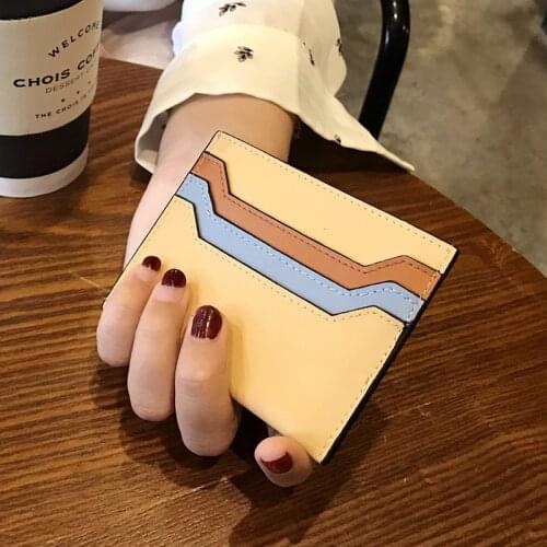 Leather Card Holder Womens Small Mini Cute Ultra-Thin Card Pack South Korea Exquisite High-End Simple Clip Ins Coin Purse