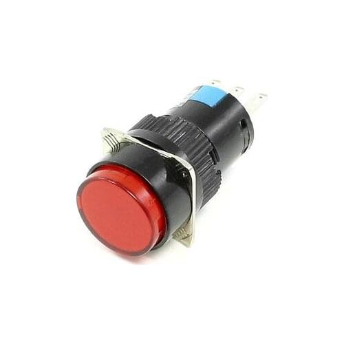 AC 250V 30A DC 30V 5A Self Lock 1NO 1NC Round Red Pushbutton Switch