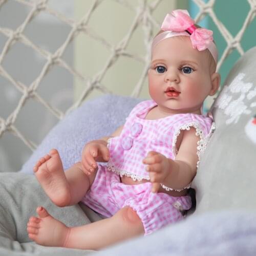 NPK 40CM Full Body Soft Silicone Bebe Doll Soft Touch waterproof Bath Toy Girl Doll Hand Detailed Painting Collectible Art Doll