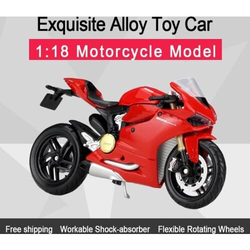 MAISTO 1:18 1199 Panigale Alloy Diecast Motorbike Model Workable Shork-Absorber Toy For Children Gifts Toy Collection