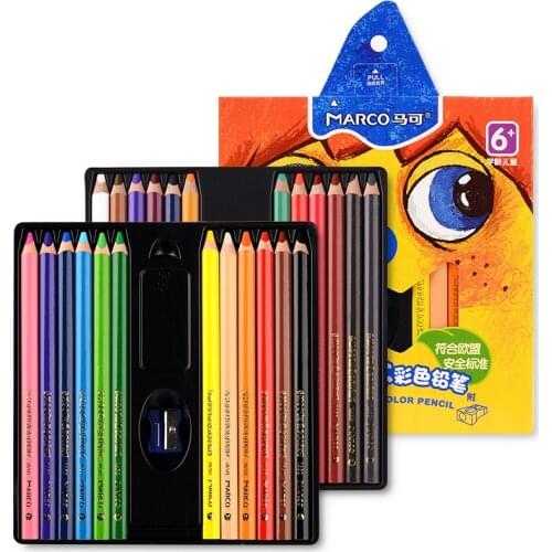 Marco Childrens Series Fine Art Students Paintings 12/24 Color Oil Triangle Pencil Soft Color Pencils