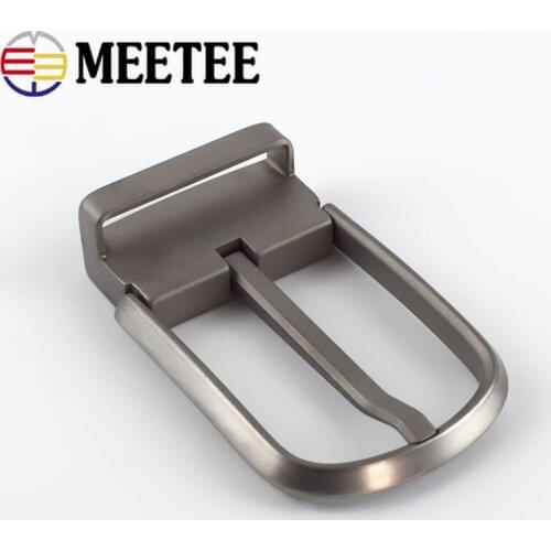 Meetee 36mm Pure Titanium Belt Buckle Anti-allergic Pin Mens Buckles for 34-35mm Business Casual Belts Ring with Screws Tools
