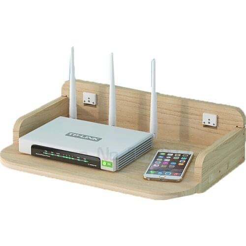 Punch free wall TV set top box shelf router storage bedside projector wall mounted shelf