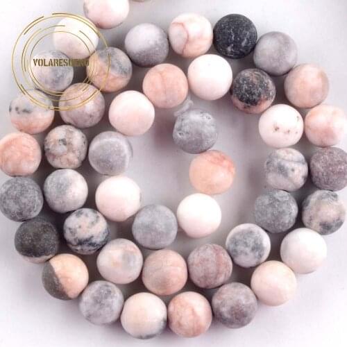 Natural Stone Dull Polish Matte Pink Zebra Jaspers Beads For Jewelry Making Diy Round Loose Spacer Beads Bracelet 4/6/8/10/12mm