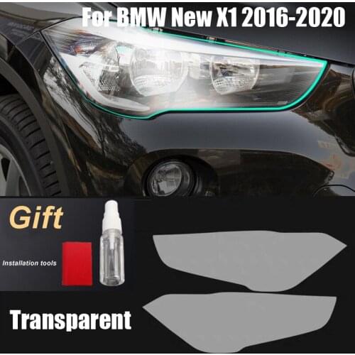 Original TPU Car Smoke Black/Transparent Headlights Film Door Window BC Column Pillar Reflection Sticker For BMW X1 2016-2021