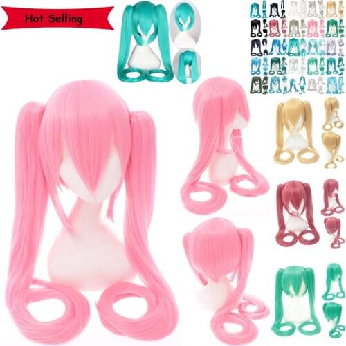 Anime Vocaloid Miku Cosplay Wig Long Heat Resistant Synthetic Hair Clip Ponytails Wigs Cap Bunny Girl SnowMiku Erotic Role Play
