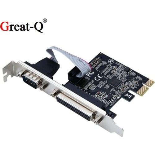PCI express to Serial & parallel port Card RS232 Com Printer port PCIe PCI-e riser Card
