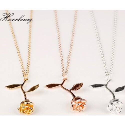 Valentines Day Present 3D Rose Choker Rose Flower Necklace Pendant Trendy Gift Woman Necklace Jewelry Party Accessory Gift