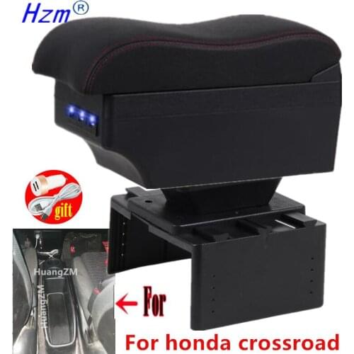 For Honda crossroad Armrest box For honda crossroad Car Armrest box Retrofit parts Interior Storage box accessories USB LED