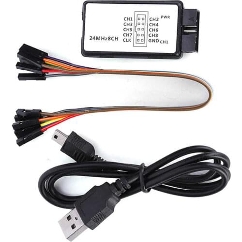 Digital Oscilloscope LA1002 Mini Portable USB 5MHz 24M 8 Channel Logic Analyzer Device Set with Cables Ociloscopio