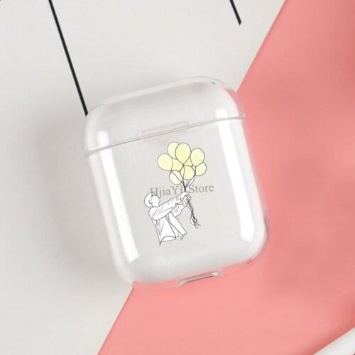 Stray kids boy with balloons Cases For Apple AirPods 1 2 Case Clear Wireless Bluetooth Earphone Case Protective Shell