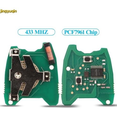 Jingyuqin Remote Car Key Circuit Board ASK 433MHZ With PCF7961 Transponder Chip For PEUGEOT 206 307 2 Buttons Controller