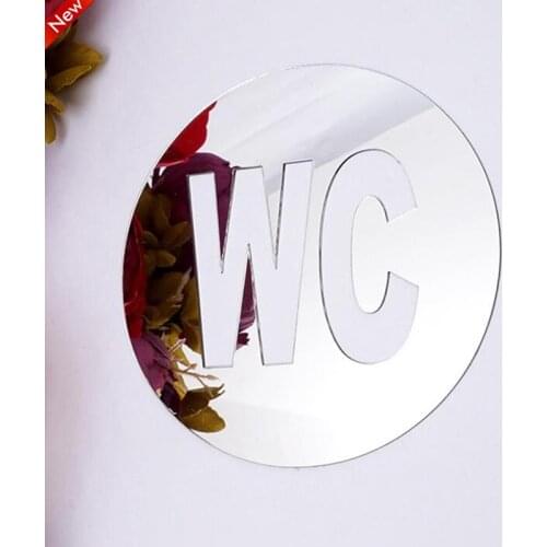 1Pc Self Adhesive Acrylic Sticker For Home Decoration Toilet Door Sign Mirror Wall Stickers