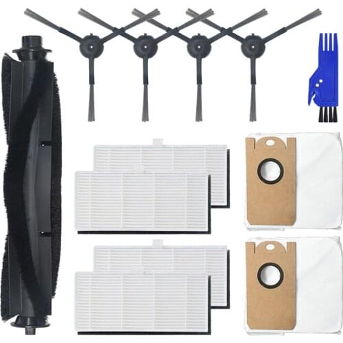 HOT！-12Pcs Replaceble Dust Bags Mops Side Brushes Accessories Set Parts for S9 Vacuum Cleaner Sweeper Replace for Home
