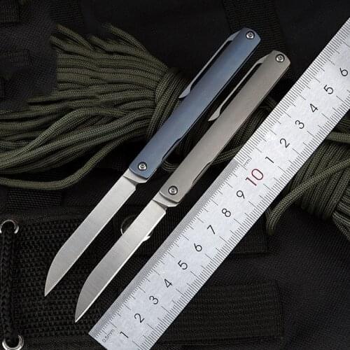 EDC Titanium Alloy Handle Folding Knife Paper Cutting Art Blade Cutting Knife Outdoor Camping Pocket Hunt Knife Tools