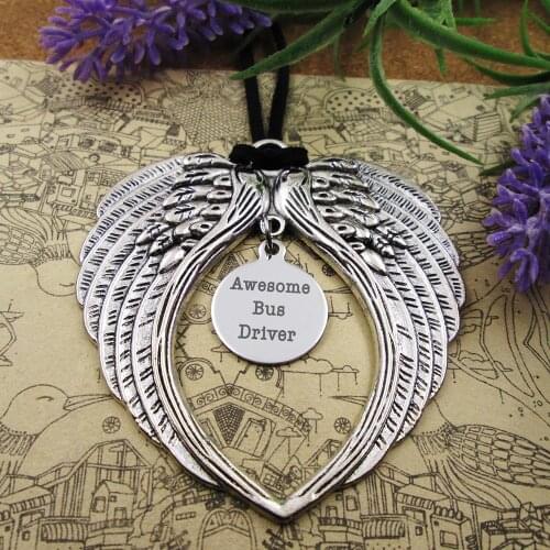 Awesome bus driver bus driver angel thank you to bus driver for earview mirror chram Christmas tree mirror dangle car accesories