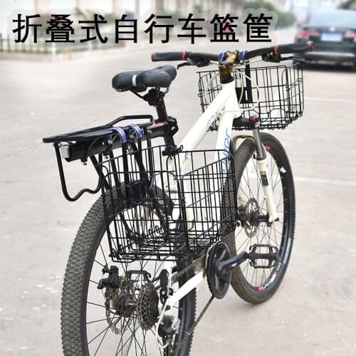 Bicycle basket folding front basket mountain electric rear shelf car frame front hanging bolany