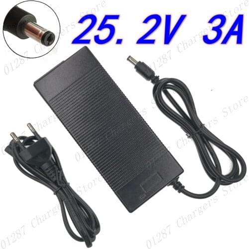 25.2V 3A Li-ion Battery Charger For 6Series 21.6V 22.2V 14500 14650 17490 18500 18650 26500 Polymer lithium battery pack Charger