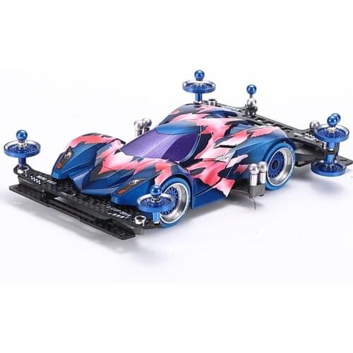 1Set Blue Flame 1/32 Scale Modify Tamiya Mini 4WD Car Model 95100 TRIGALE With MA Chassis