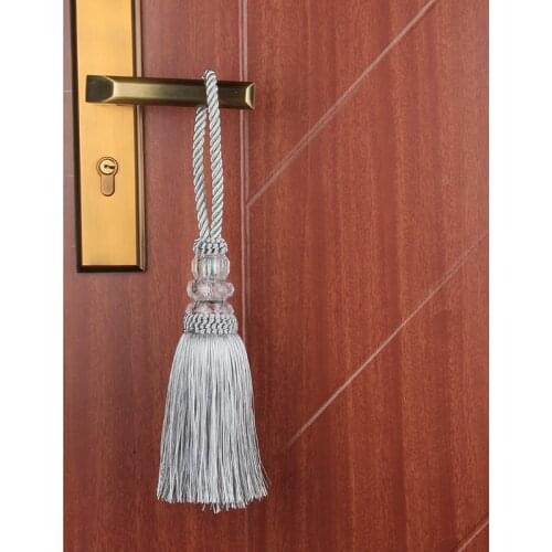 1Pc Crystal Beaded Tassels Doors Decorative Large Long Colored Tassels Silk Crafts Hanging Decor Cotton Fringe for Curtain