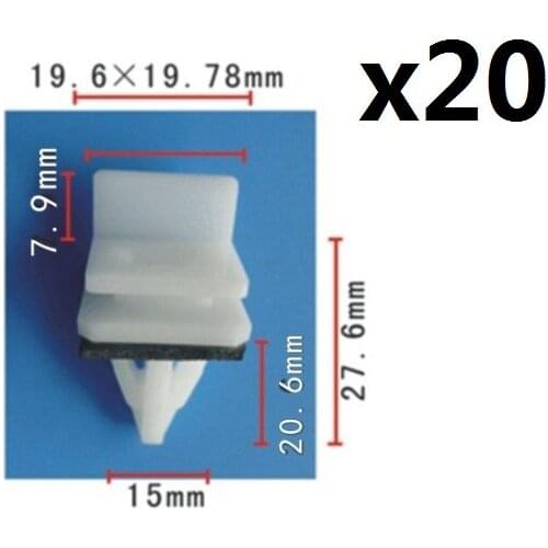20pcs Nylon Fit Acura For Honda 91513-SM4-000 Rocker Panel Moulding Clip Fastener
