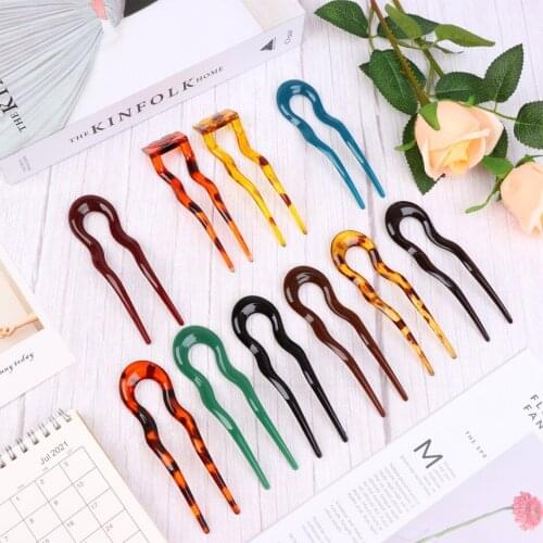 10 Pieces Wavy U Shaped Hairpin French Hair Pin Hair Stick Plastic Hair Fork Pins 2 P Bridal Hairstyle Tools Accessories