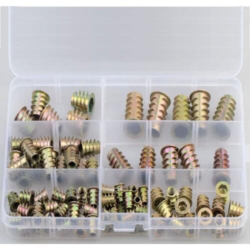 50pcs M4 M5 M6 M8 M10 trapezoidal nut inner and outer teeth intermediate mother zinc alloy nut T-nut embedded nut set