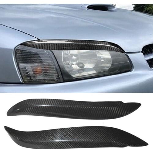 Car Carbon Fiber Headlight Eyebrow Point Molding Decoration Trim Cover for Toyota Starlet Glanza EP91 1996-1999
