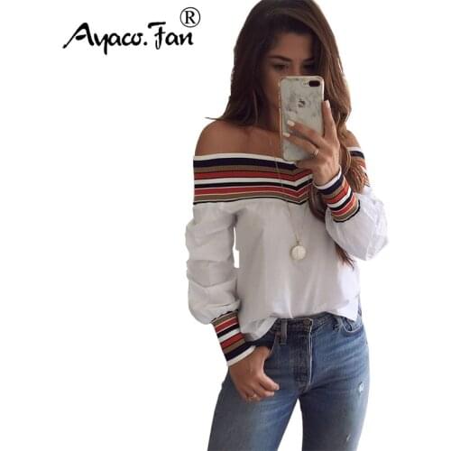 Блузки с открытыми плечами Ayaco.Fan China At AliExpress