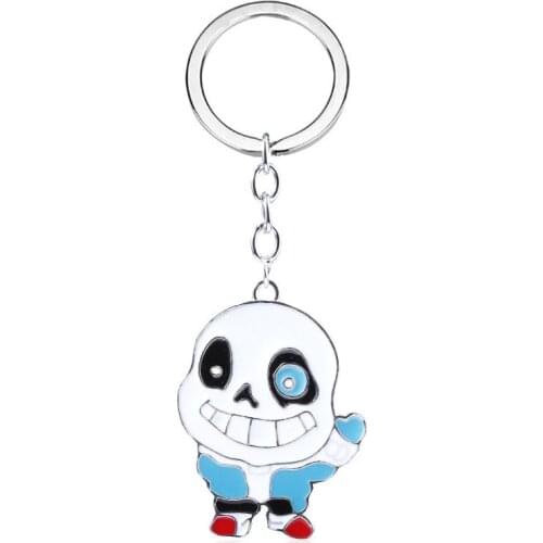 Game Undertale Alloy KeyChain Sans Papyrus Cute Figure Logo Panda Skull Pendants Keyring Men Car Women Bag Accessories