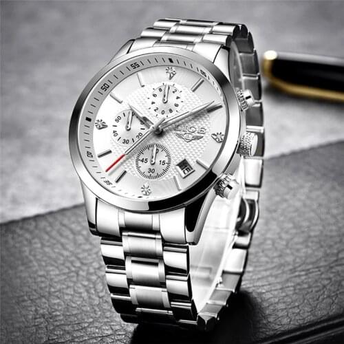 2021 New LIGE Mens Watches Top Luxury Brand Sport Quartz Watch Men Chronograph Waterproof Wrist Watch Male Stainless Steel Clock
