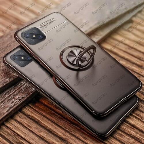 Auroras For OPPO Reno4 Z Case Business Style with Finger Ring Magnetism Holder Case For Reno 4Z 5G Cover
