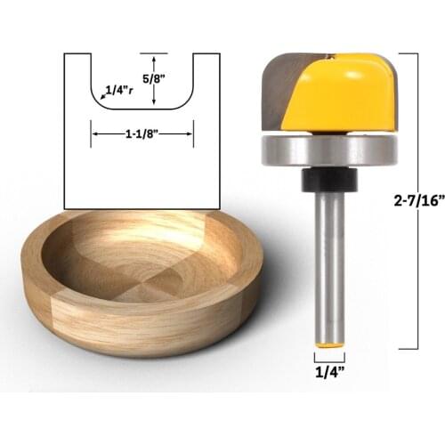 6.35mm shank -1PCS,free shipping woodworking router bit,cnc solid carbide engraving machine knife,round bottom Electric wood