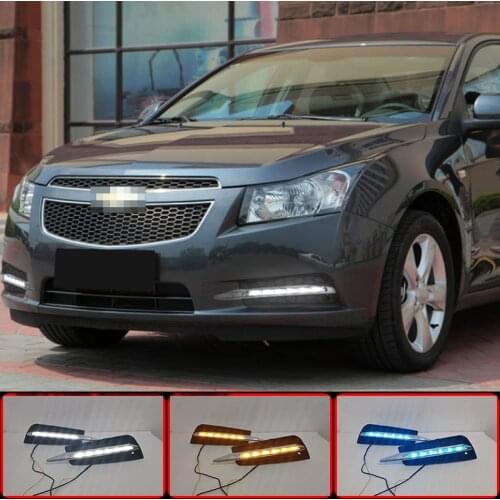 2pcs for chevrolet cruze 2009 2010 2011 2012 2013 2014 LED DRL Driving Daytime Running Light lamp with turn signal