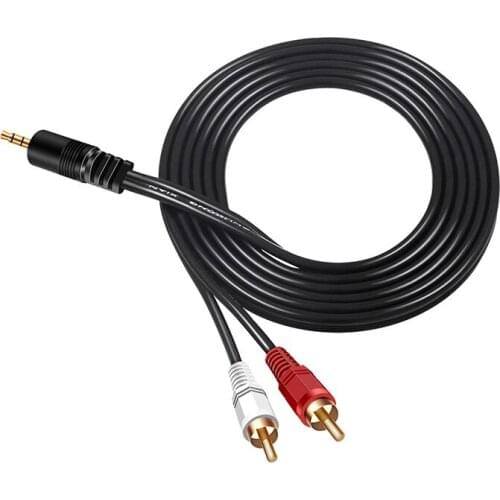 3.5mm to 2RCA Audio Auxiliary Adapter Stereo 3.5 mm Splitter Cable AUX RCA Cord for Home Theater Speakers Tablet HDTV MP3