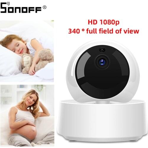 SONOFF GK-200MP2-B 1080P HD Mini Wifi IP Camera Outdoor Wireless 360 IR Baby Monitor Surveillance Camera Smart Google Home Alexa