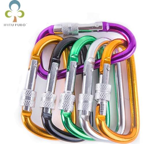 1Pc 8cm/7cm/6cm/5cm Aluminum Alloy Carabiner D-Ring Key Chain Clip Camping Keyring Snap Hook Outdoor Travel Kit GYH