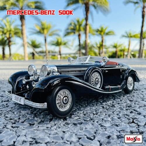 Maisto 1:18 Mercedes 500K classic car Alloy Retro Car Model Classic Car Model Car Decoration Collection gift