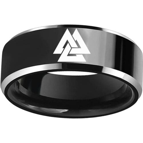 Odin Symbol Rings Norse Viking Stainless Steel Rings For Men Valknut Ring Coiler Charm Jewelry