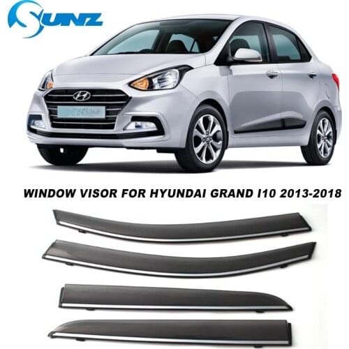 Side Window Visors For Hyundai GRAND I10 2013 2014 2015 2016 2017 2018 Smoke Weathershields Sun Rain Deflectors SUNZ