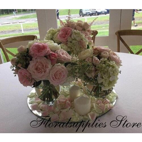 30PCS Round Mirror Base for Centerpiece 11.8 Inch Diameter Round Candle Plate Set Wedding Party Table Centerpieces