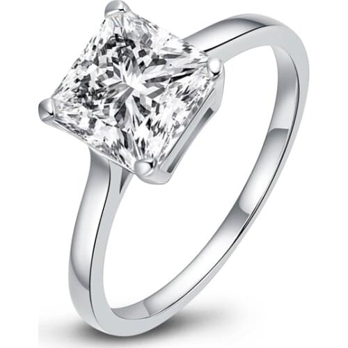 LESF 925 Silver Trendy Engagement Design Hot Sale Rings For Women Synthetic Diamond Elegant Rings Female Wedding Jewelry