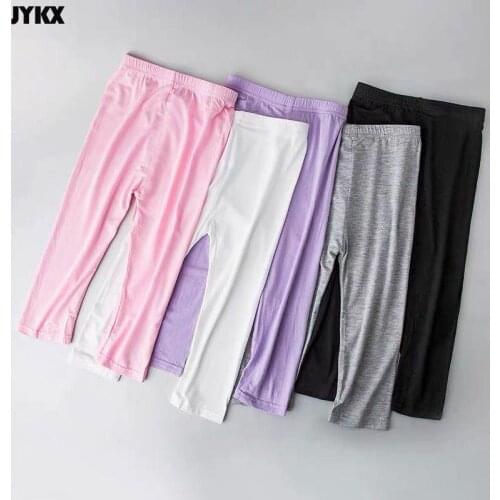 2021 summer childrens pants, thin girls' leggings, childrens modal, nine-point bottom pants, childrens clothing wholesale